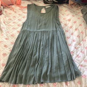 Green-blue flowy dress